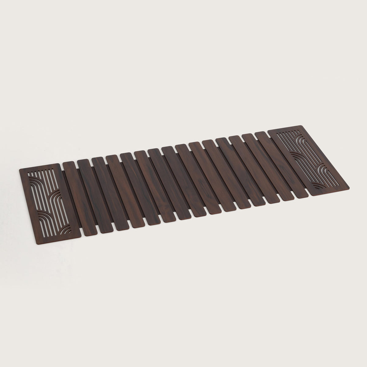 Wave-Accent Slatted Table Runner 14X72 Inches