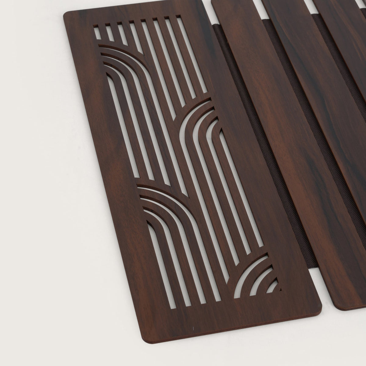 Wave-Accent Slatted Table Runner 14X72 Inches