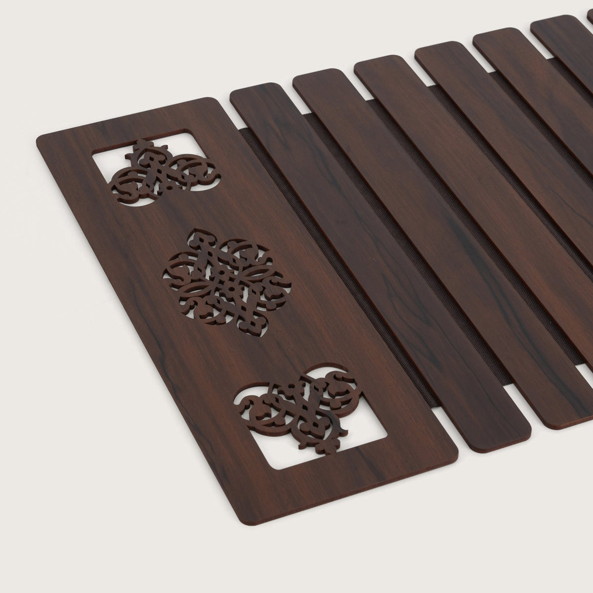 Espresso Placemat Set with Laser-Cut Medallions