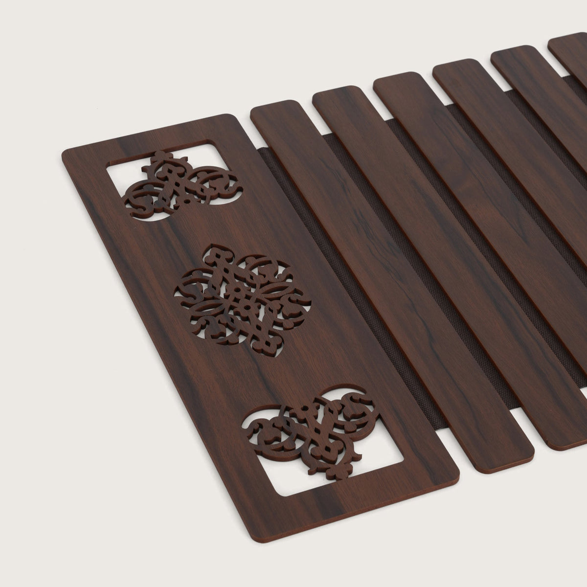 Espresso Placemat Set with Laser-Cut Medallions