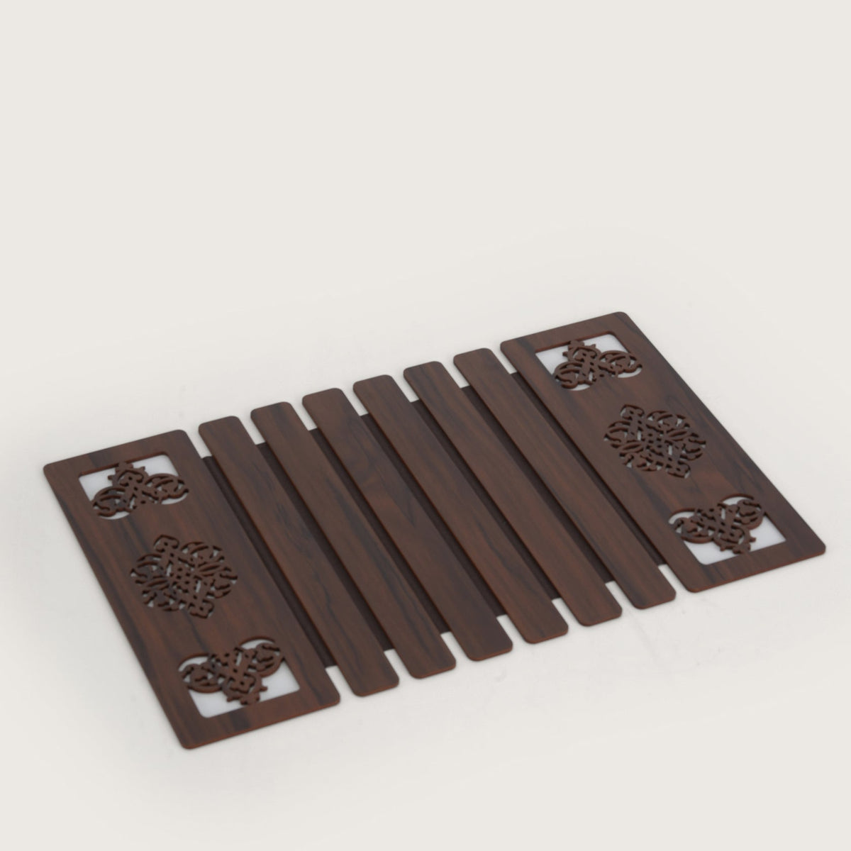Espresso Placemat Set with Laser-Cut Medallions