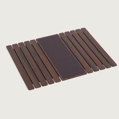 Sofa Armrest Tray Oak & Brown