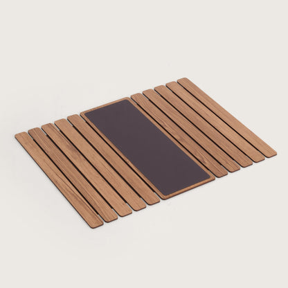 Sofa Armrest Tray Oak & Brown