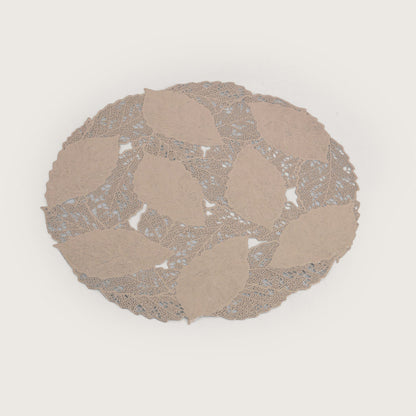 Decorative Leaf Design Placemat Set of 6