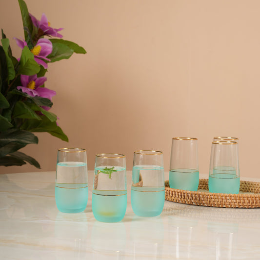 Frosted Glasses with Gold Rim