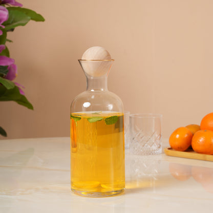 Glass Pitcher 1.5L with Wooden Lid