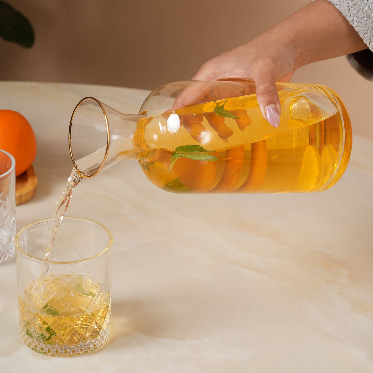 Glass Pitcher 1.5L with Wooden Lid