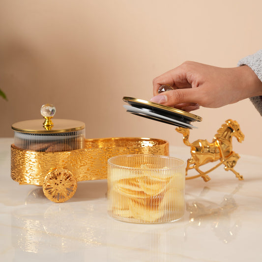 Royal Chariot Ribbed Jar Containers