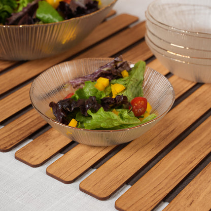 Scalloped Glass Serving Bowl + 6 Dal Bowls Set