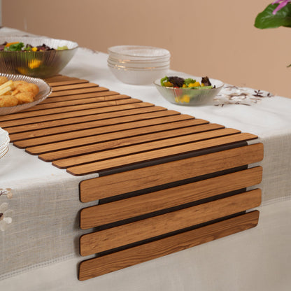 Architectural Slatted Table Runner 14X72 Inches