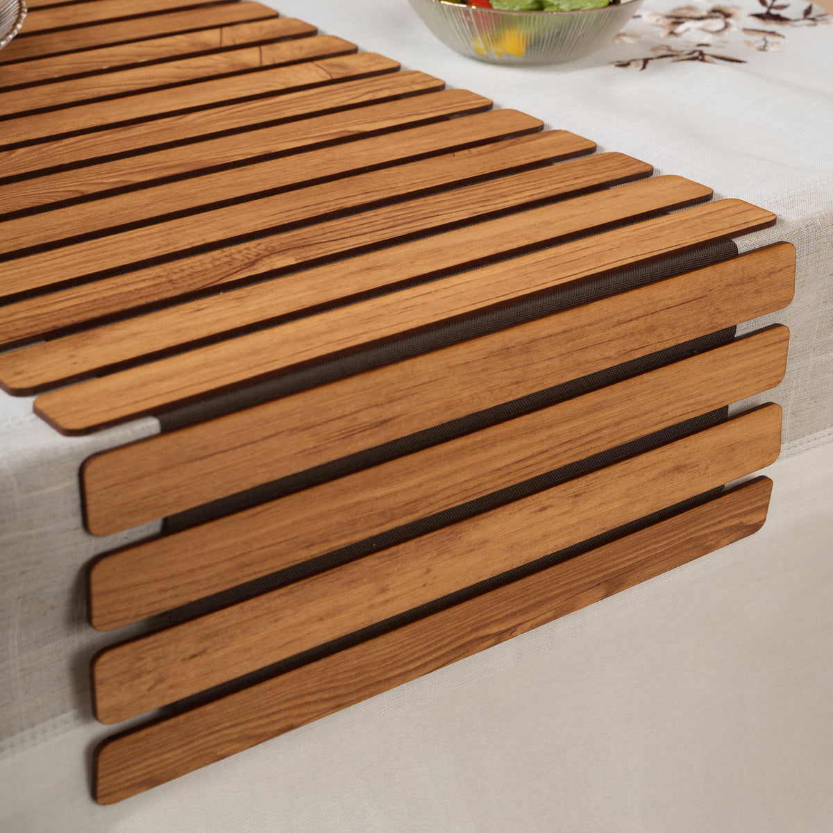 Architectural Slatted Table Runner 14X72 Inches