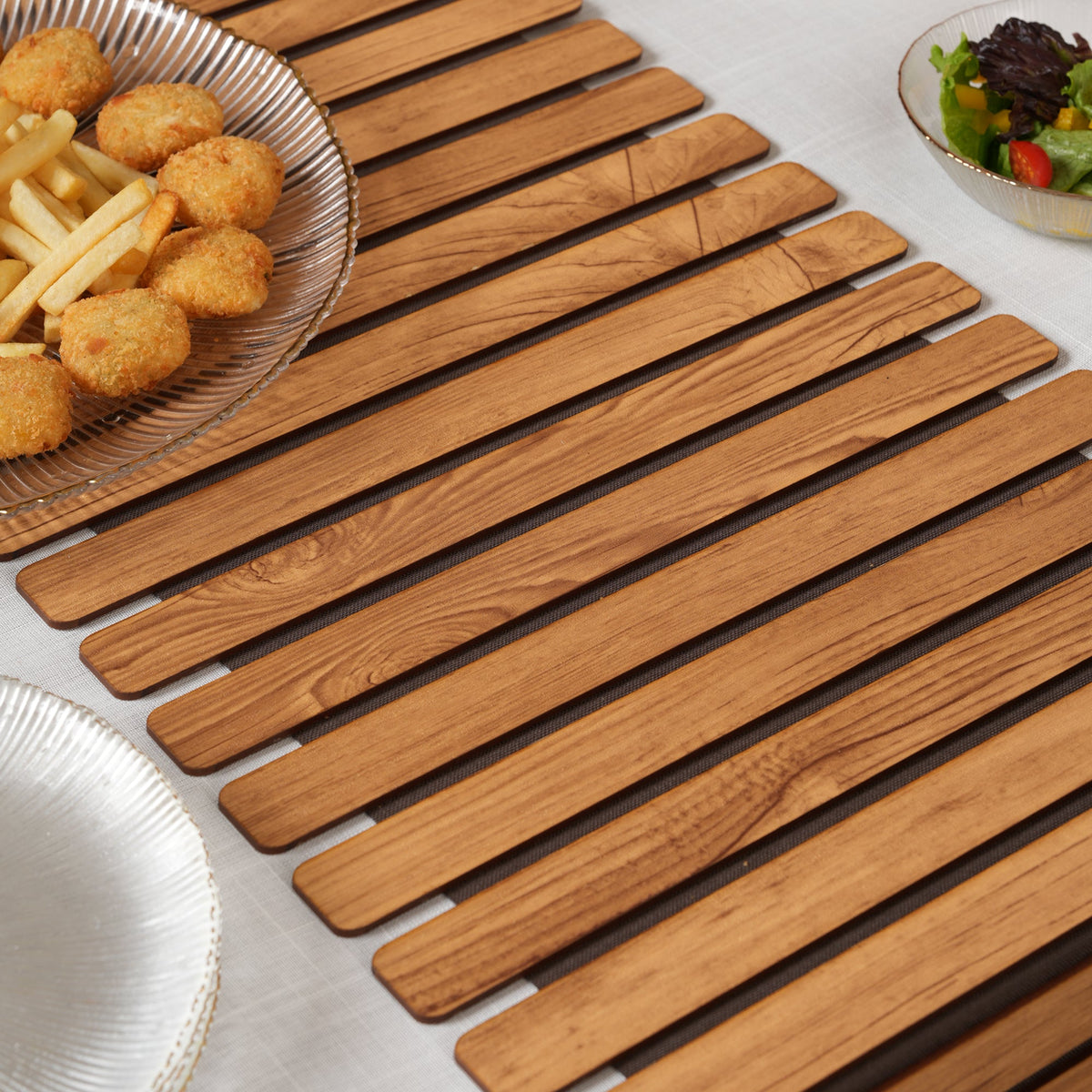 Architectural Slatted Table Runner 14X72 Inches