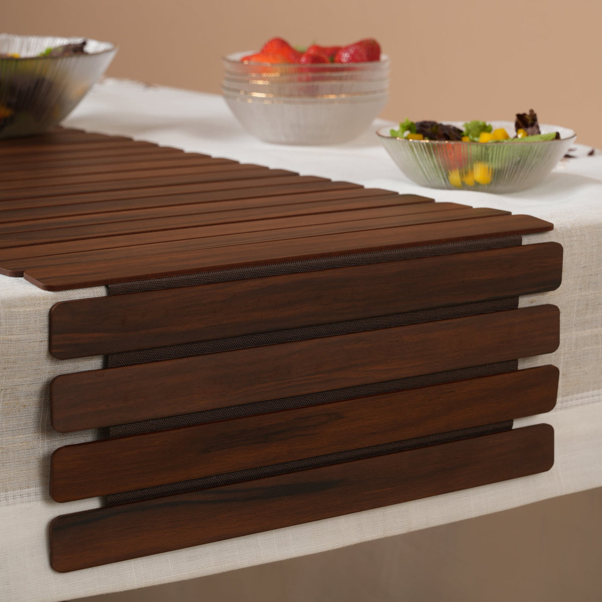 Architectural Slatted Table Runner 14X72 Inches