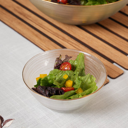 Polished Glass Serving Bowl + 6 Dal Bowls Set