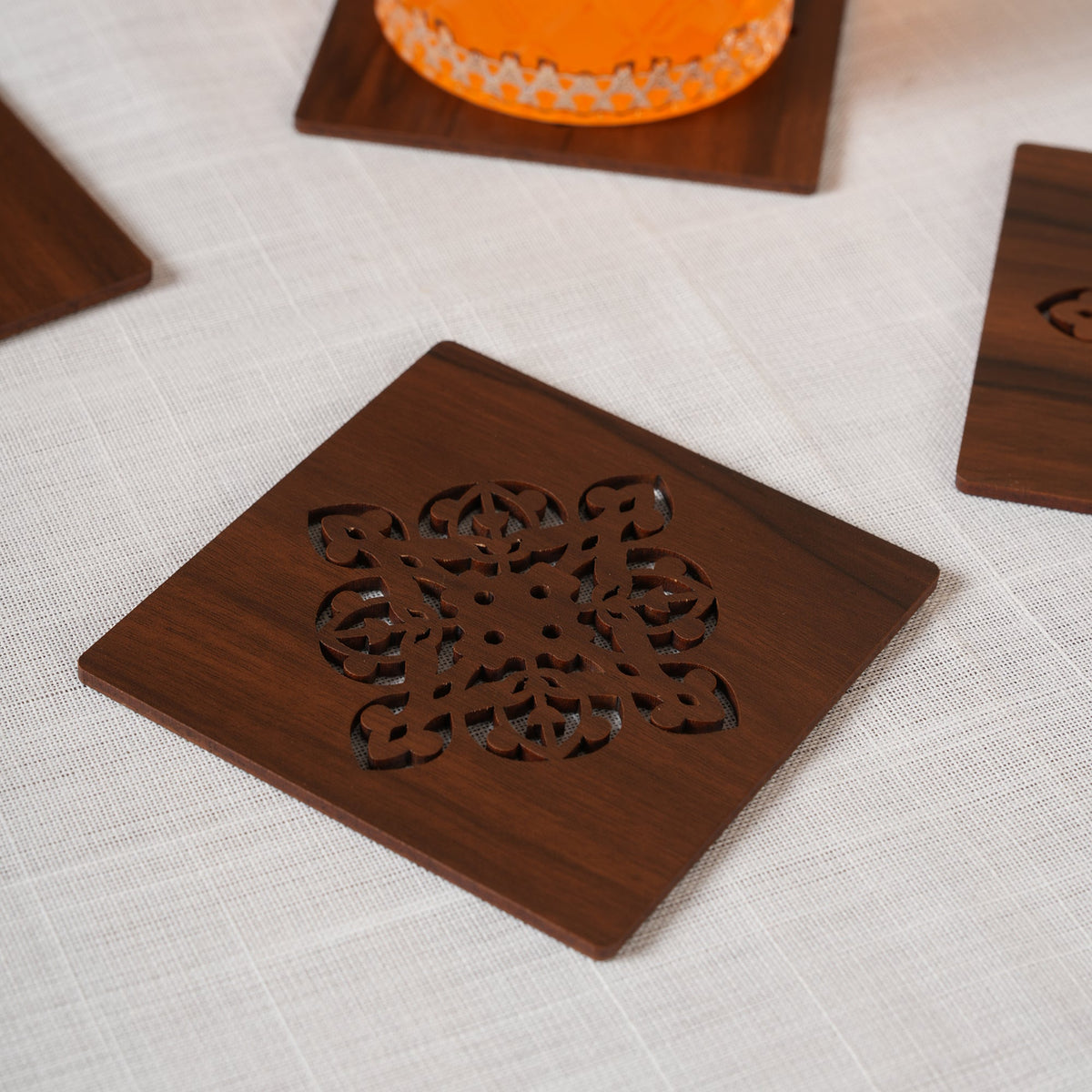 Espresso Square Glass Coaster