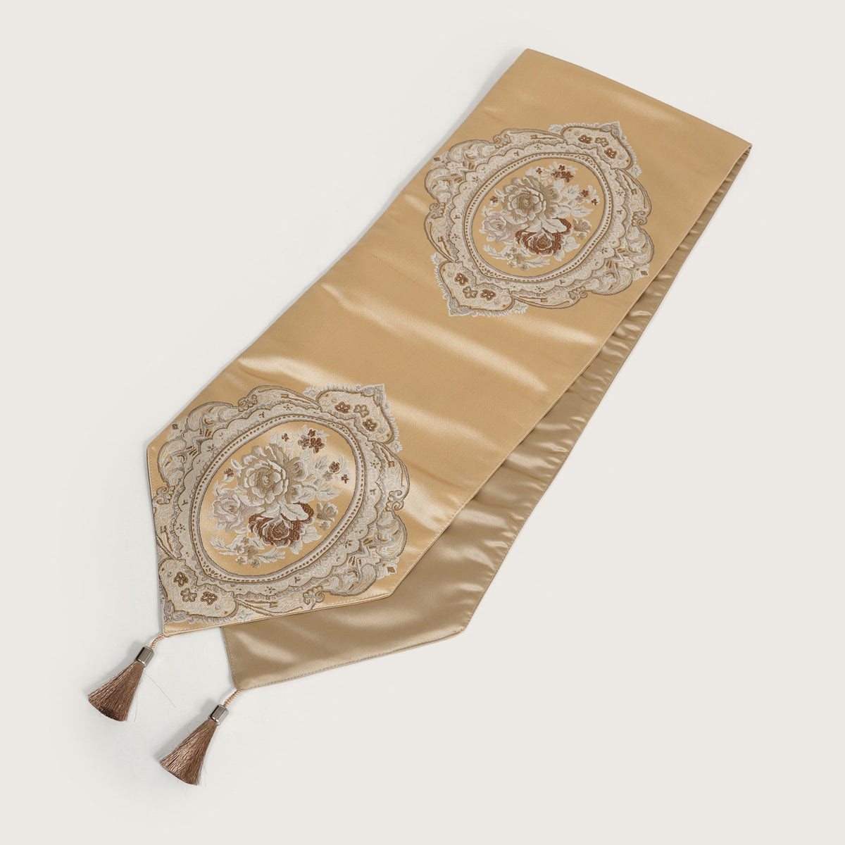 Victorian Table Runner with Tasseled Ends In 4 Shades