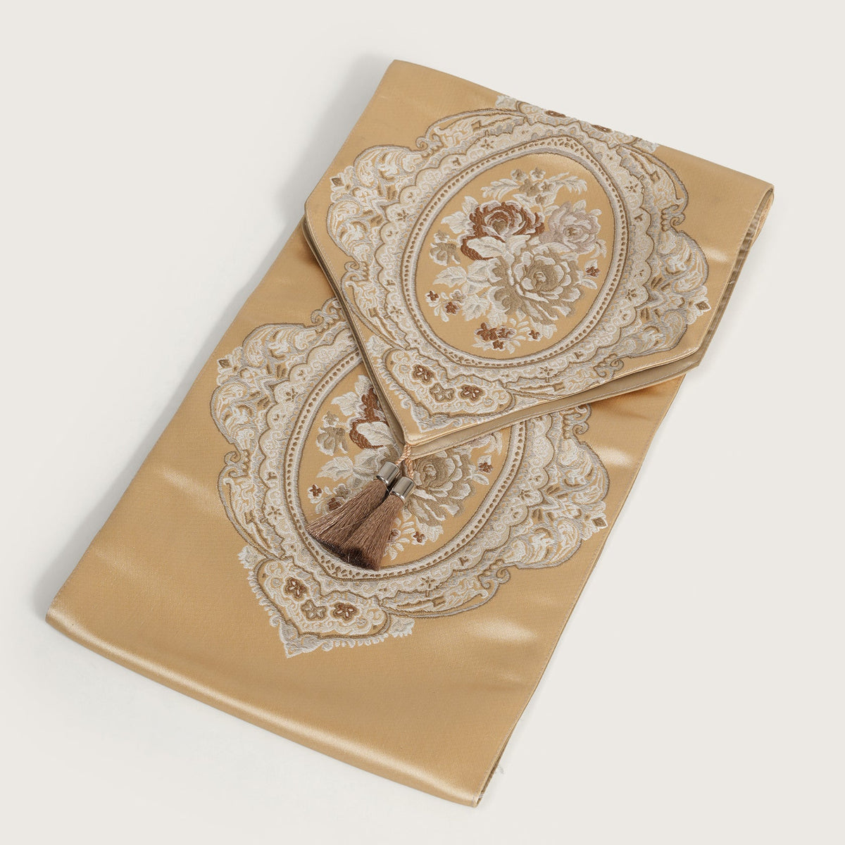 Victorian Table Runner with Tasseled Ends In 4 Shades