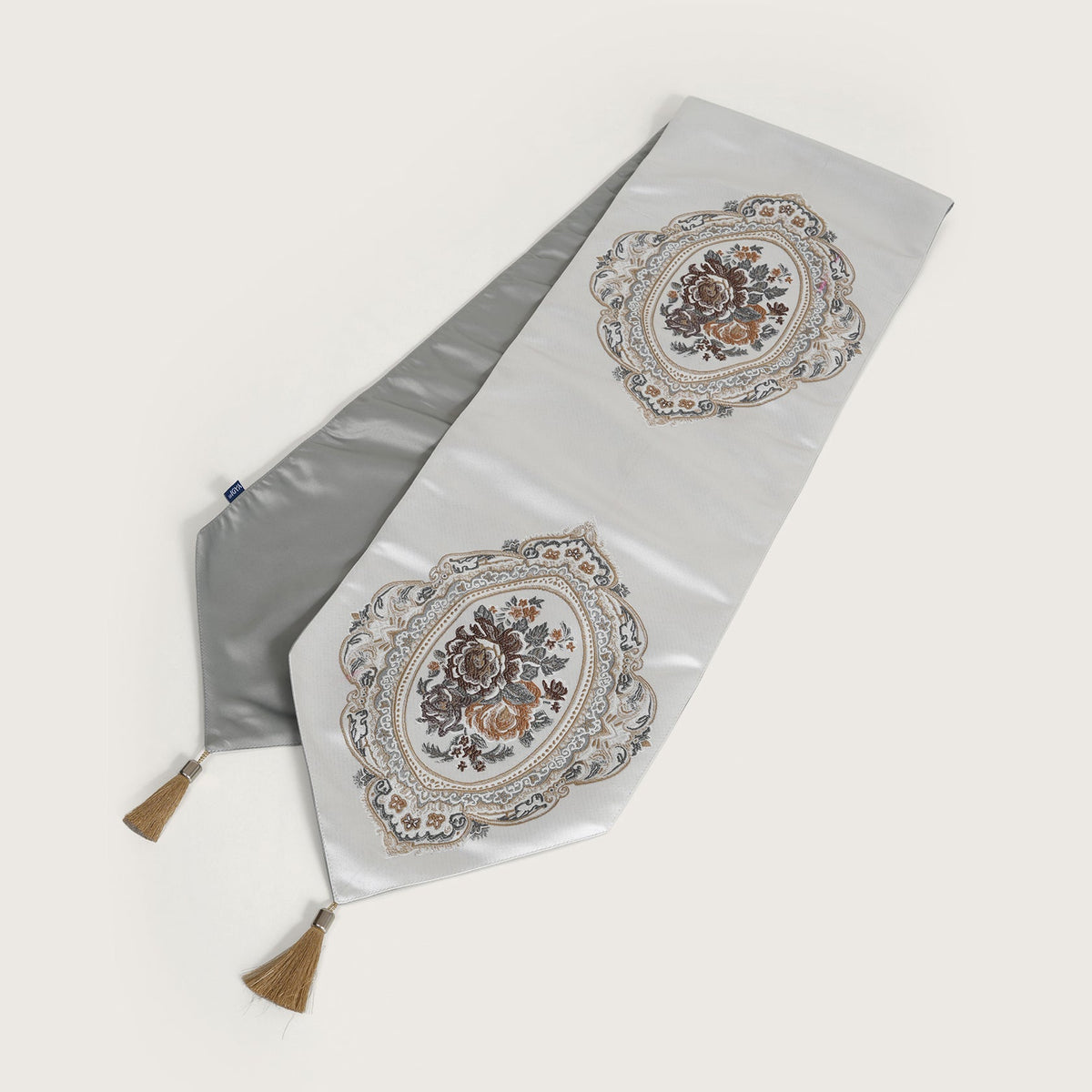Victorian Table Runner with Tasseled Ends In 4 Shades