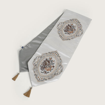 Victorian Table Runner with Tasseled Ends In 4 Shades