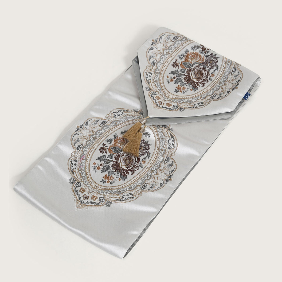 Victorian Table Runner with Tasseled Ends In 4 Shades