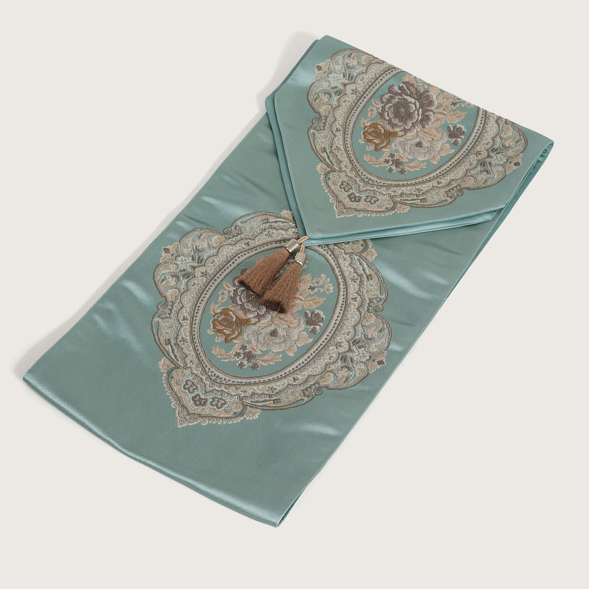 Victorian Table Runner with Tasseled Ends In 4 Shades
