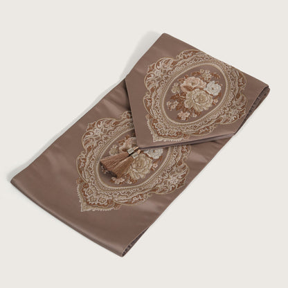 Victorian Table Runner with Tasseled Ends In 4 Shades