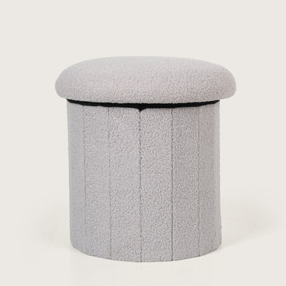 Mushroom Shaped Pouffe with Storage - Grey