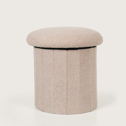 Mushroom Shaped Pouffe with Storage - Beige