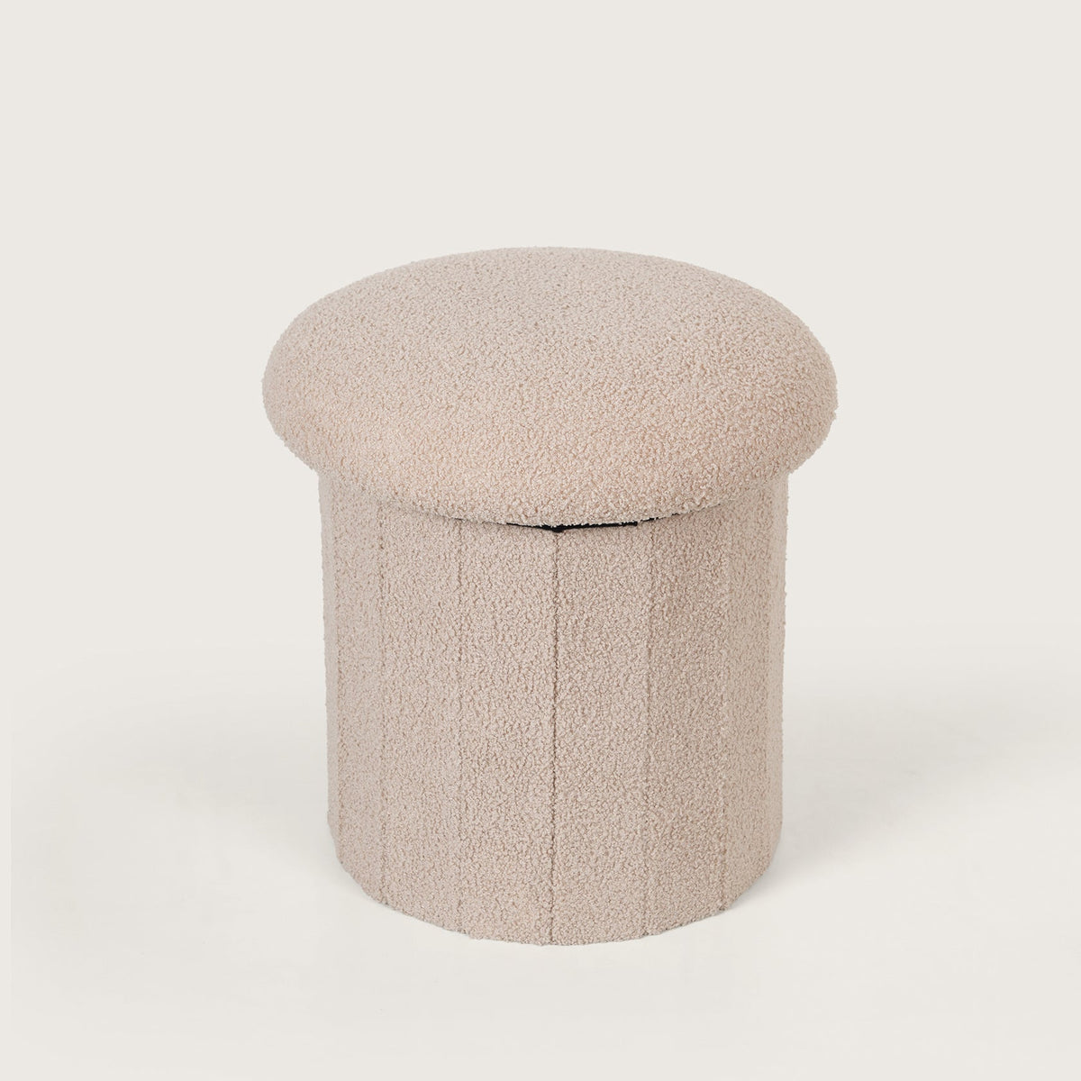 Mushroom Shaped Pouffe with Storage - Beige