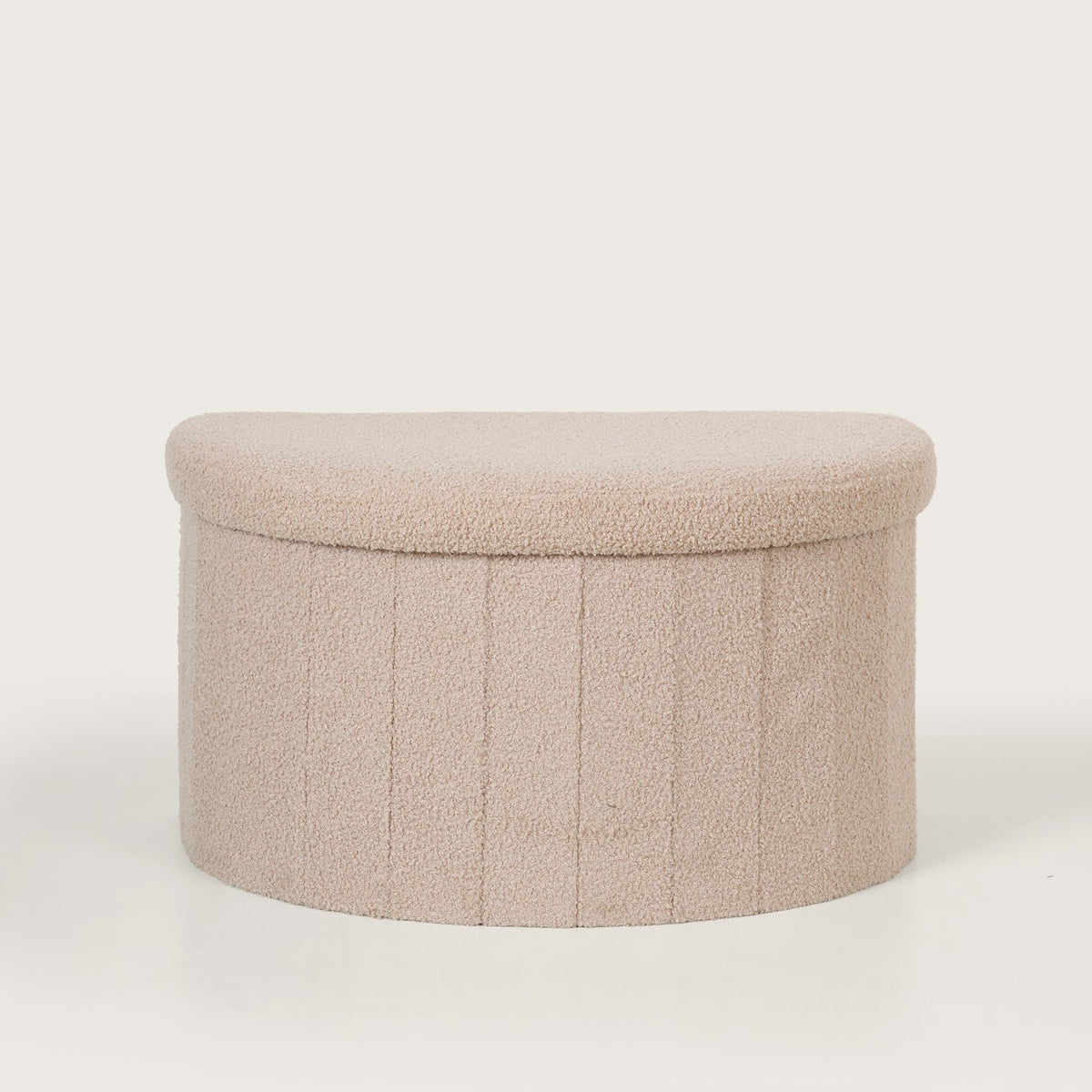 Crescent Ottoman with Removable Lid - Beige