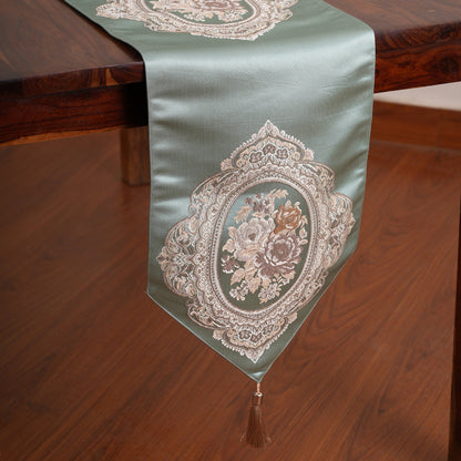 Victorian Table Runner with Tasseled Ends In 4 Shades