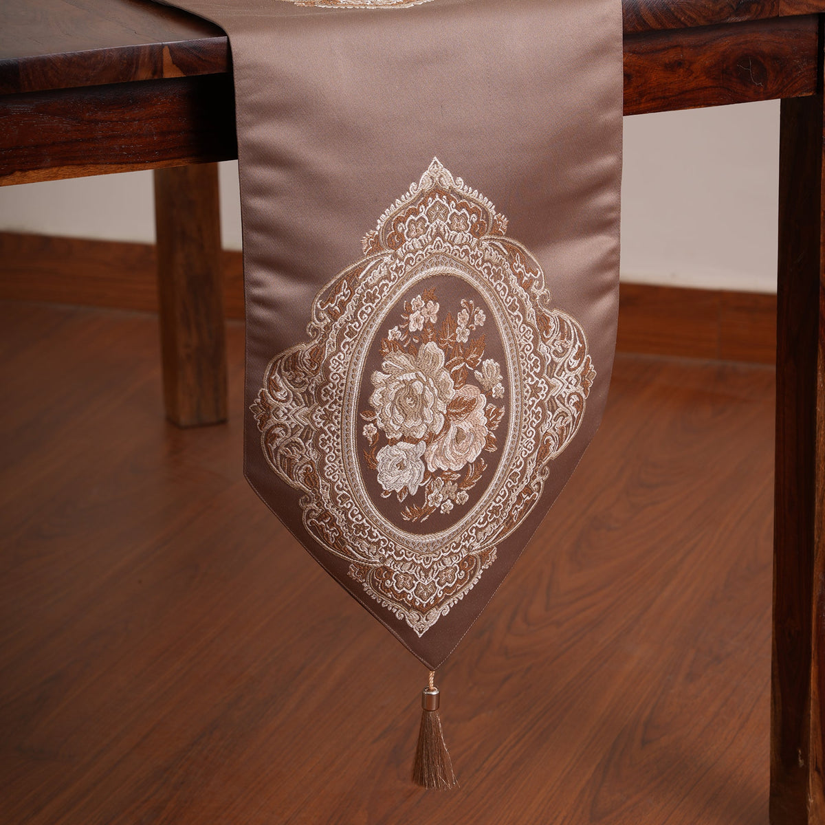 Victorian Table Runner with Tasseled Ends In 4 Shades