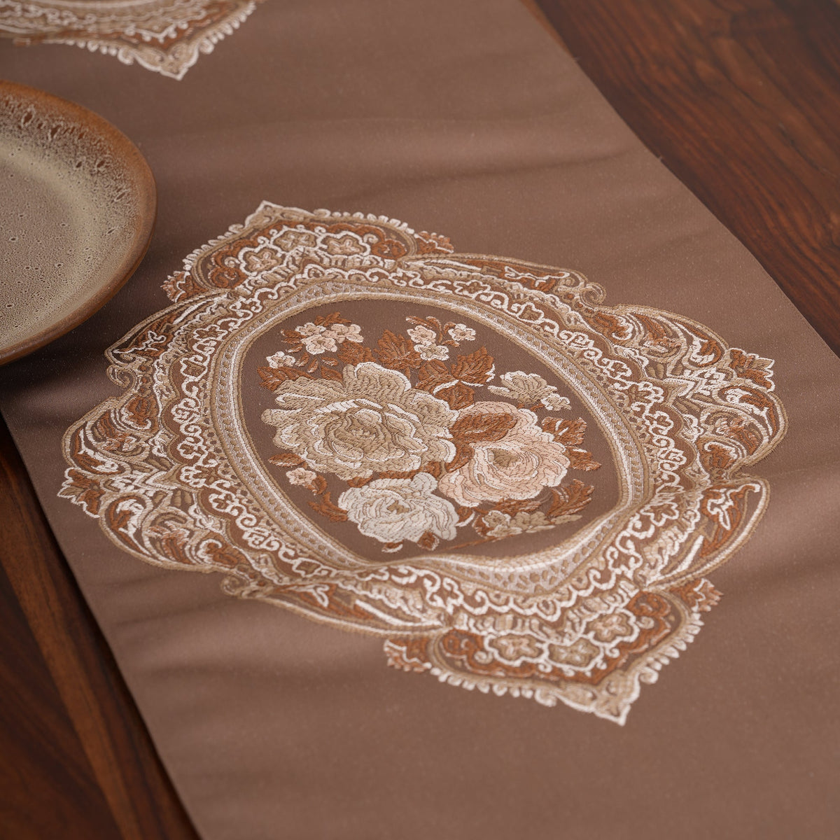 Victorian Table Runner with Tasseled Ends In 4 Shades