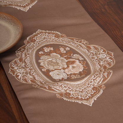 Victorian Table Runner with Tasseled Ends In 4 Shades