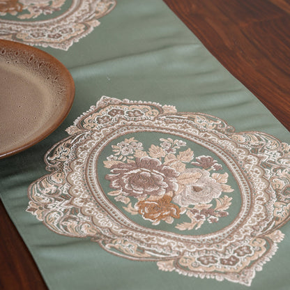 Victorian Table Runner with Tasseled Ends In 4 Shades