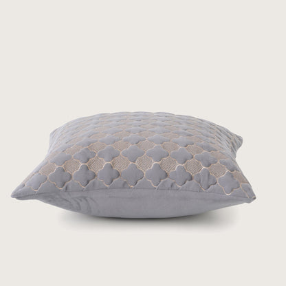 Quilted Mauve Quatrefoil  Cushion Cover - Set of 2