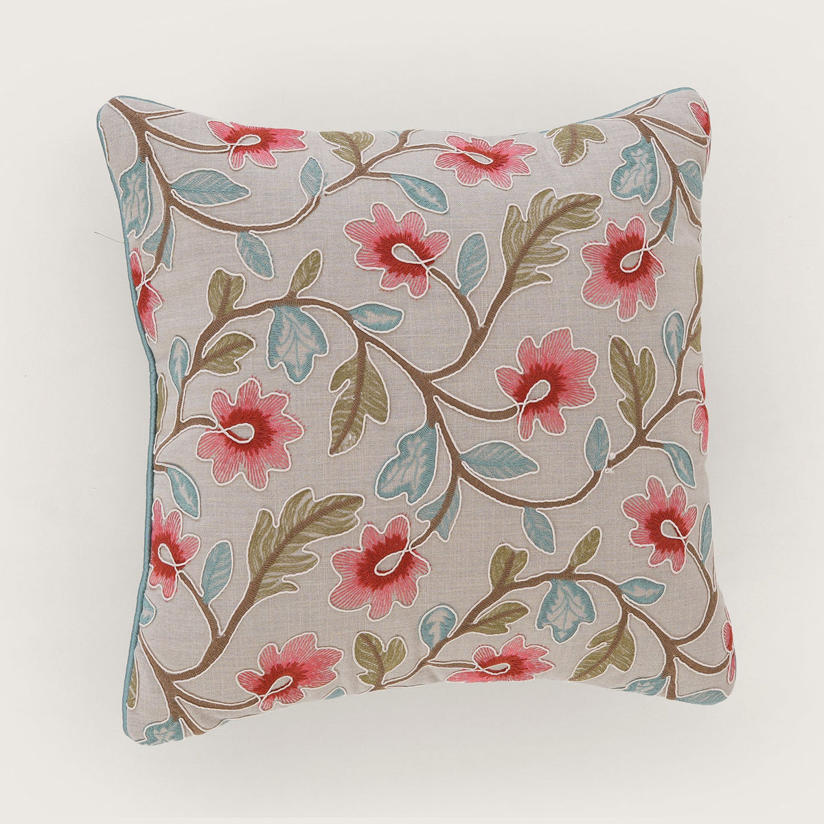 Embroidered Floral Cushion Cover - Single Unit
