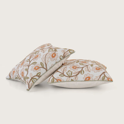 Embroidered Floral Cushion Cover - Single Unit
