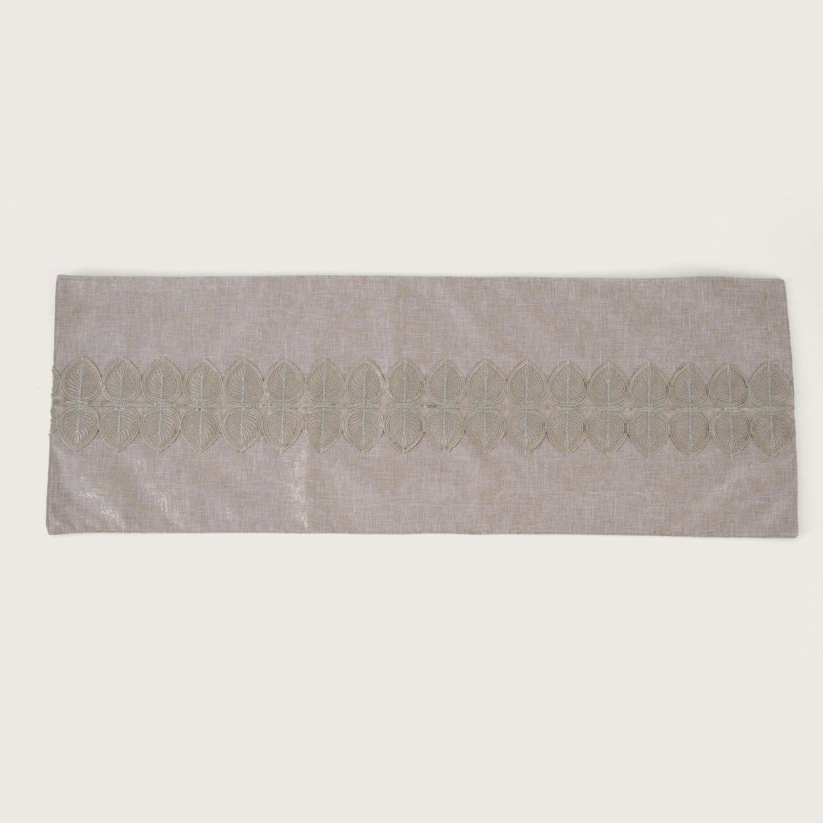 Embroidered Leaf-Vine Table Runner