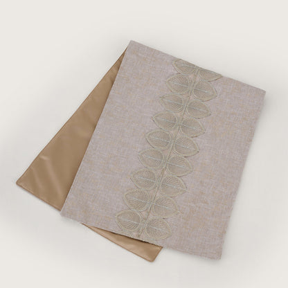 Embroidered Leaf-Vine Table Runner