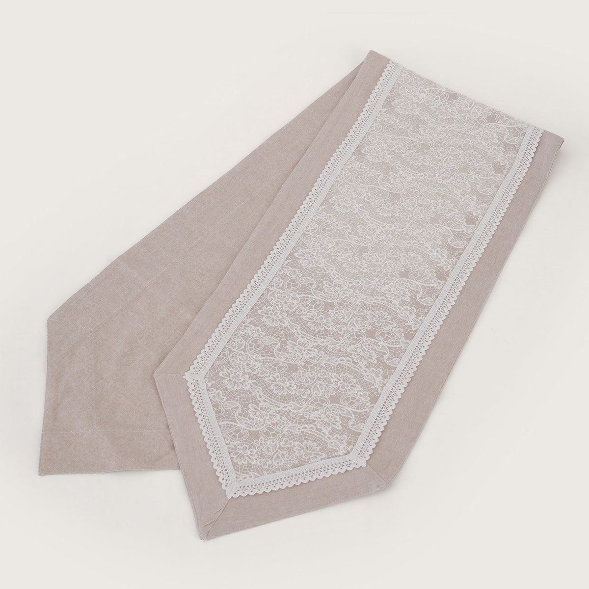 Floral Patterned Inlay Table Runner