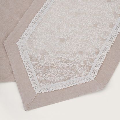 Floral Patterned Inlay Table Runner