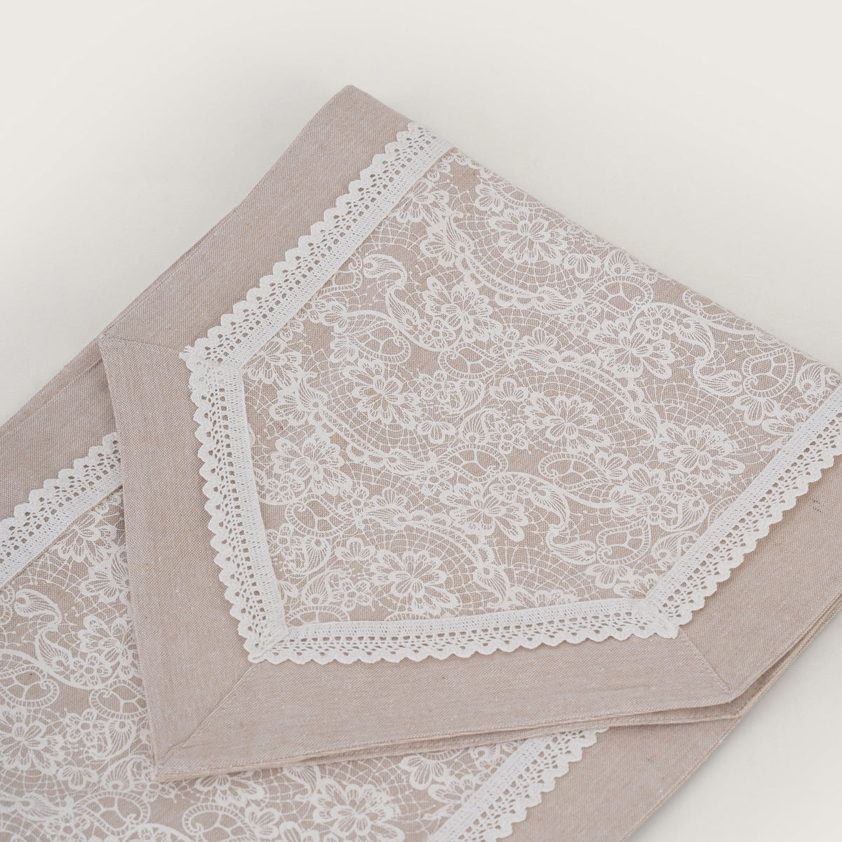 Floral Patterned Inlay Table Runner