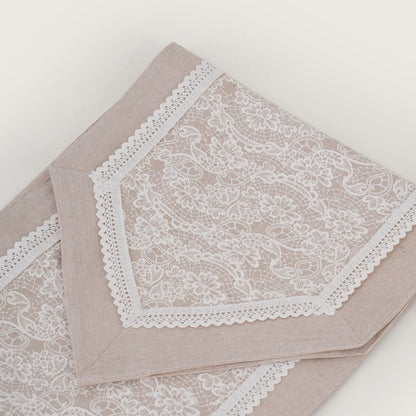 Floral Patterned Inlay Table Runner