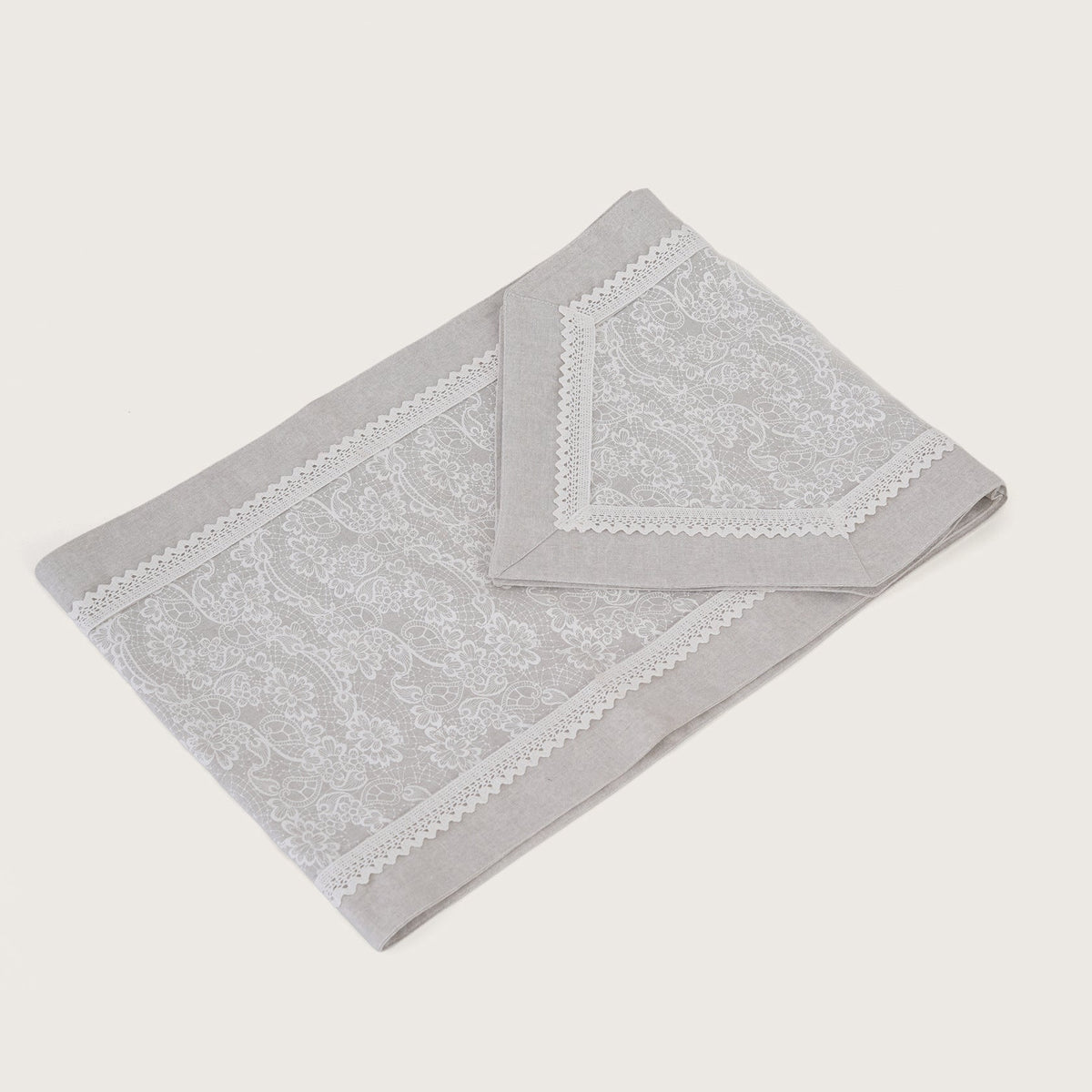 Floral Patterned Inlay Table Runner
