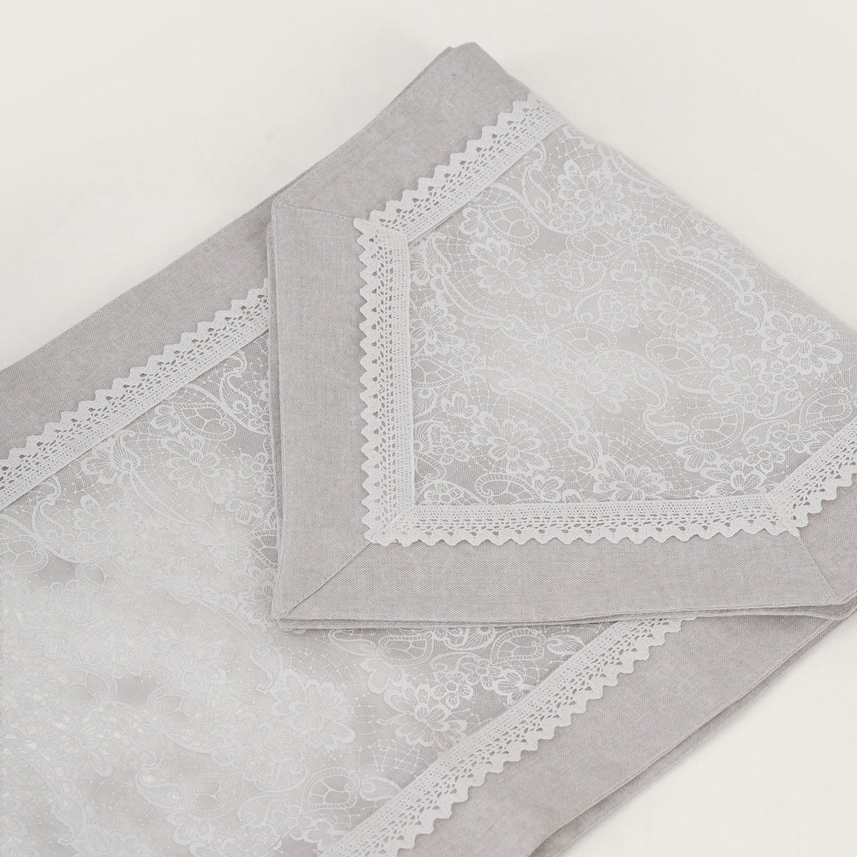 Floral Patterned Inlay Table Runner