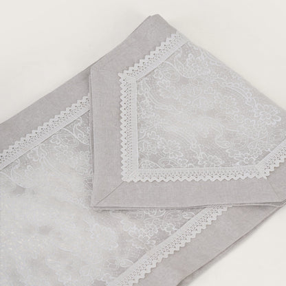 Floral Patterned Inlay Table Runner