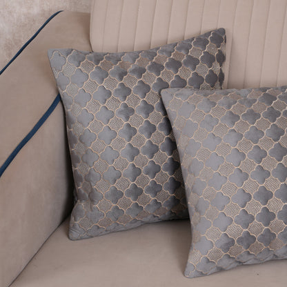 Quilted Mauve Quatrefoil  Cushion Cover - Set of 2