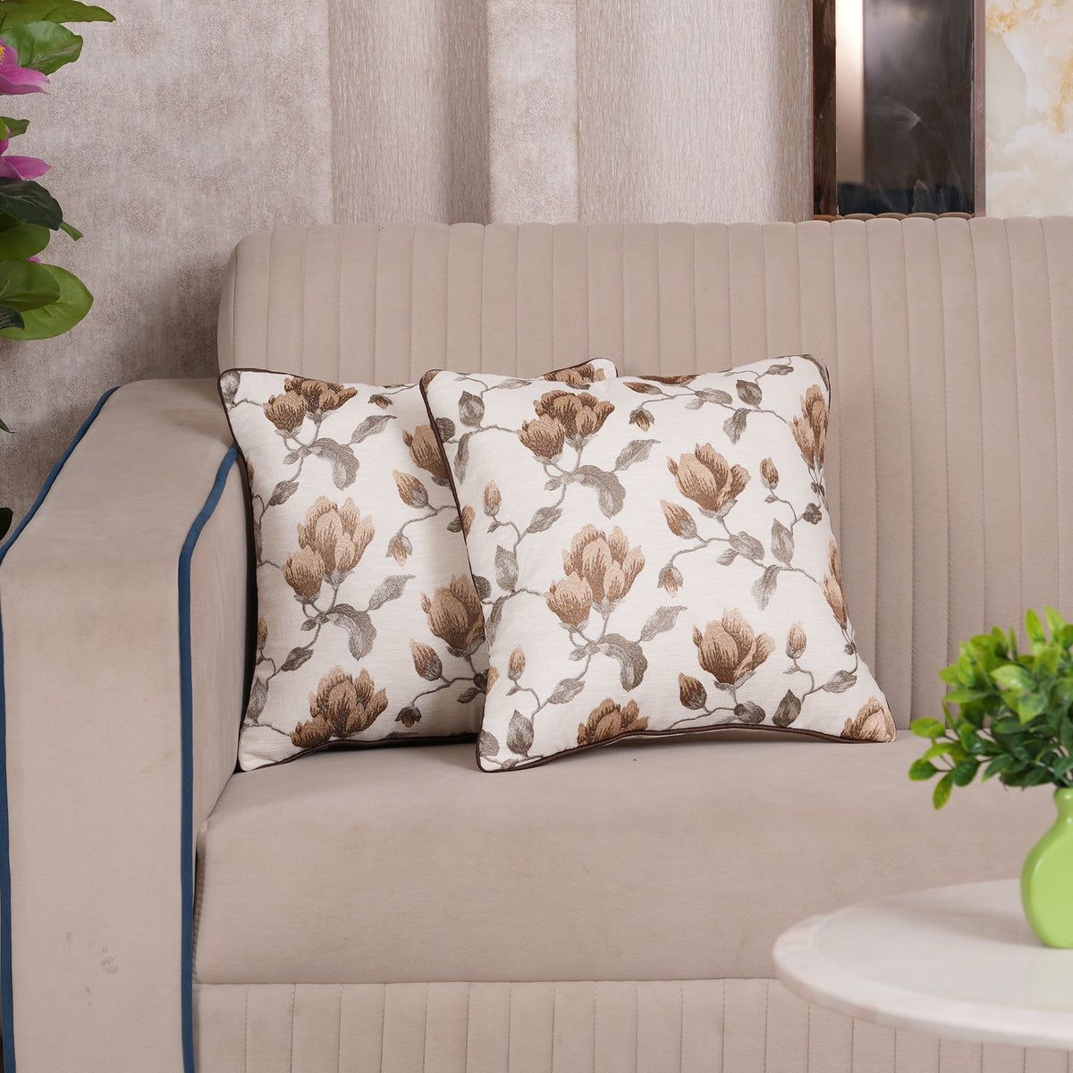 Vintage Botanical Vine Cushion Cover - Set of 2