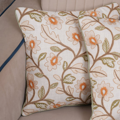 Embroidered Floral Cushion Cover - Single Unit